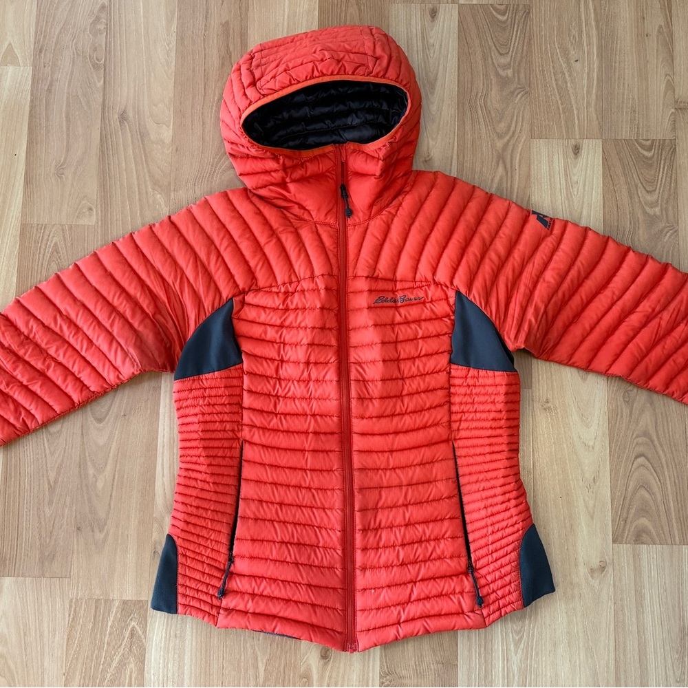 Eddie Bauer Women’s first ascent orange and gray Puffer Jacket